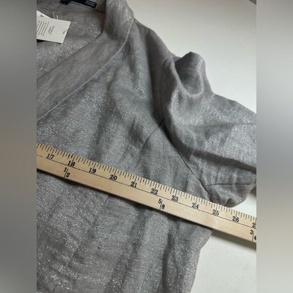NWT Eileen Fisher Grey Twinkle Linen Jacket Blazer Size 2X - Picture 6 of 8